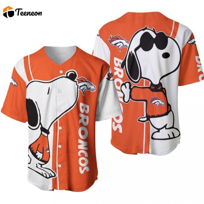 Denver Broncos Snoopy Lover Printed Baseball Jersey - Gift For Women Men 1