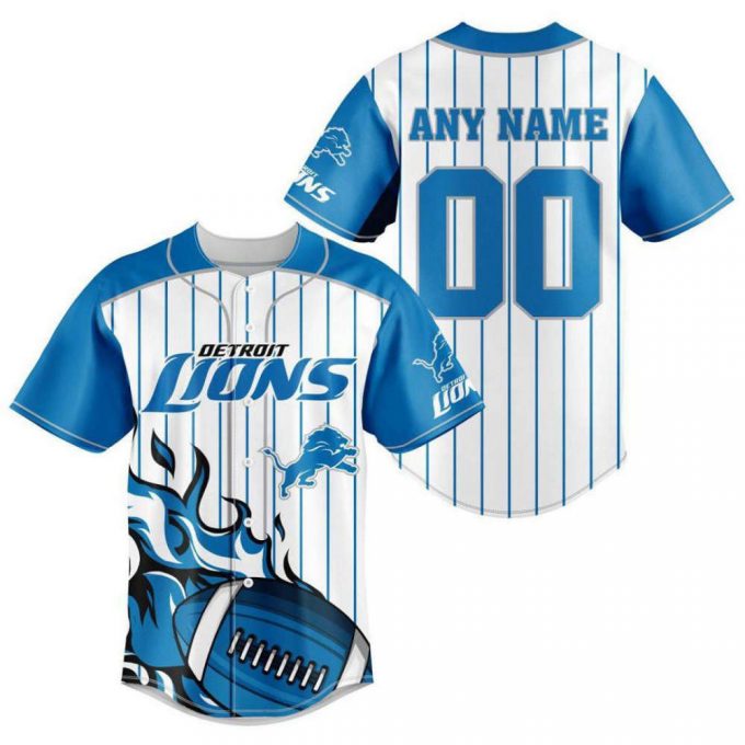 Detroit Lions Personalized Baseball Jersey 2