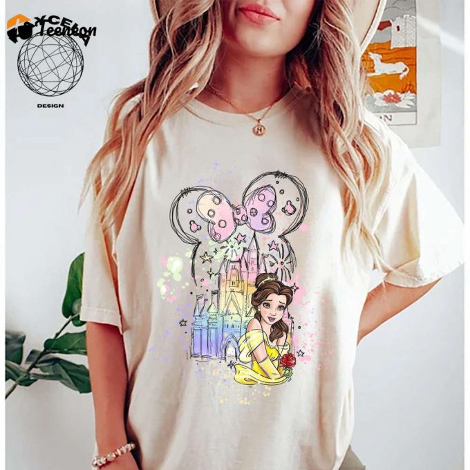 Disney Belle Princess Portrait Minnie Ears Shirt Beauty And The Beast Disney Princess Shirt Girl Trip 1