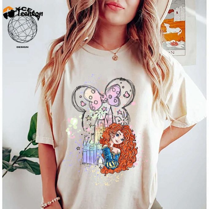 Disney Brave Merida Princess Portrait Minnie Ears Shirt - Perfect Wdw Disney Parks Magic Kingdom Disneyland Family Vacation Holiday Gift 1