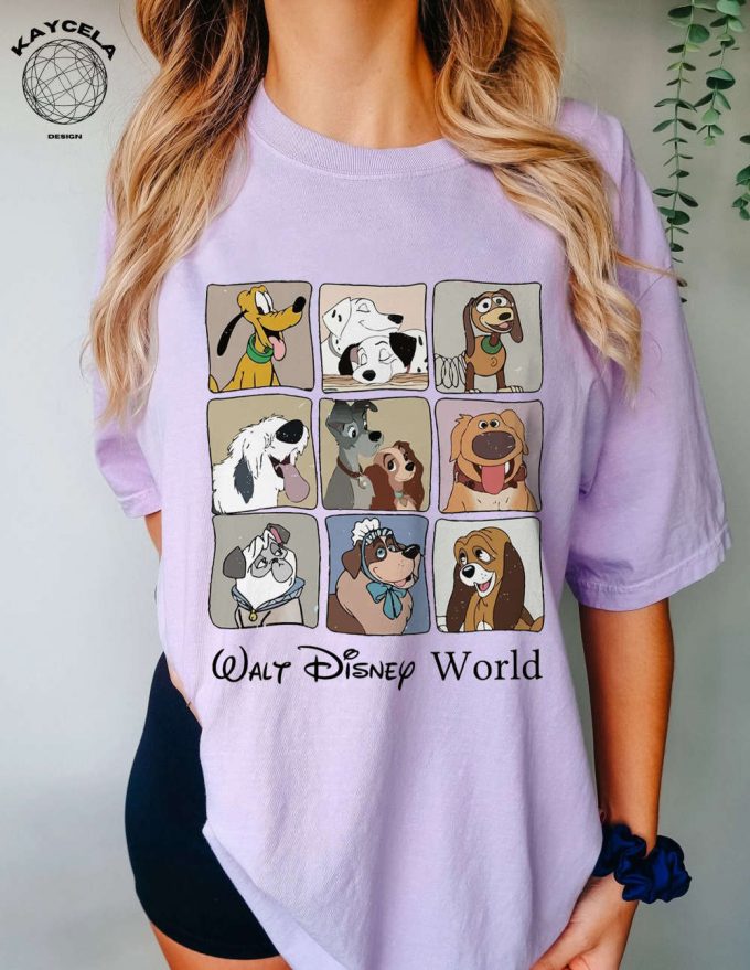 Disney Dogs Walt Disney World Shirt - Retro Vintage Design For Dog Moms Lady And The Tramp Fans - Perfect For Disneyland Enthusiasts! 2