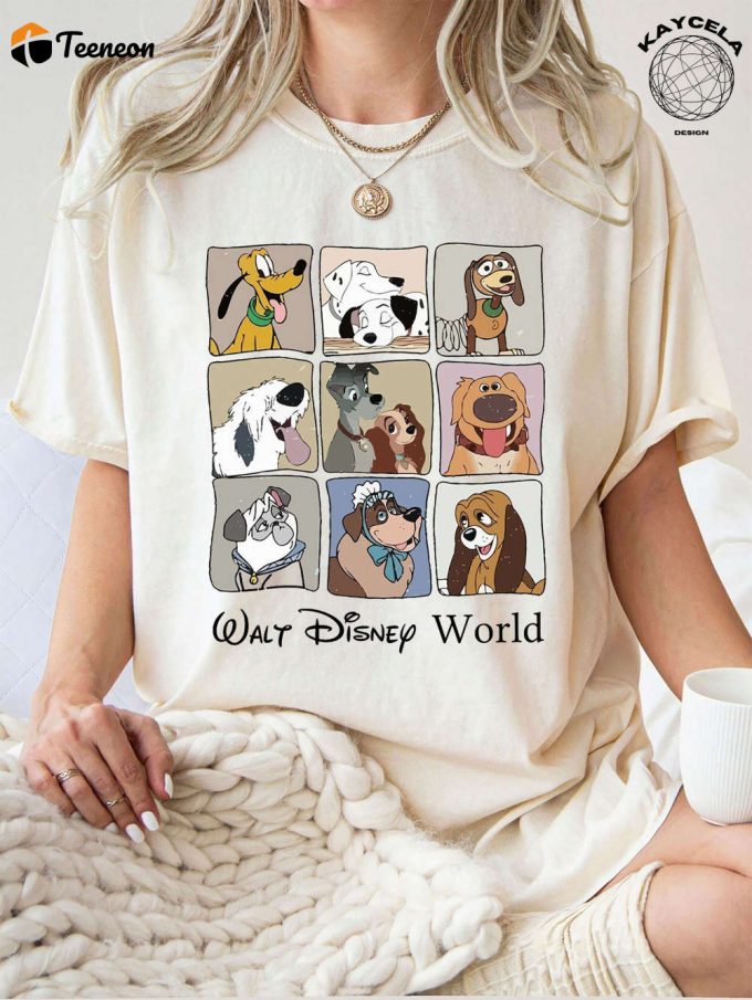 Disney Dogs Walt Disney World Shirt - Retro Vintage Design For Dog Moms Lady And The Tramp Fans - Perfect For Disneyland Enthusiasts! 1