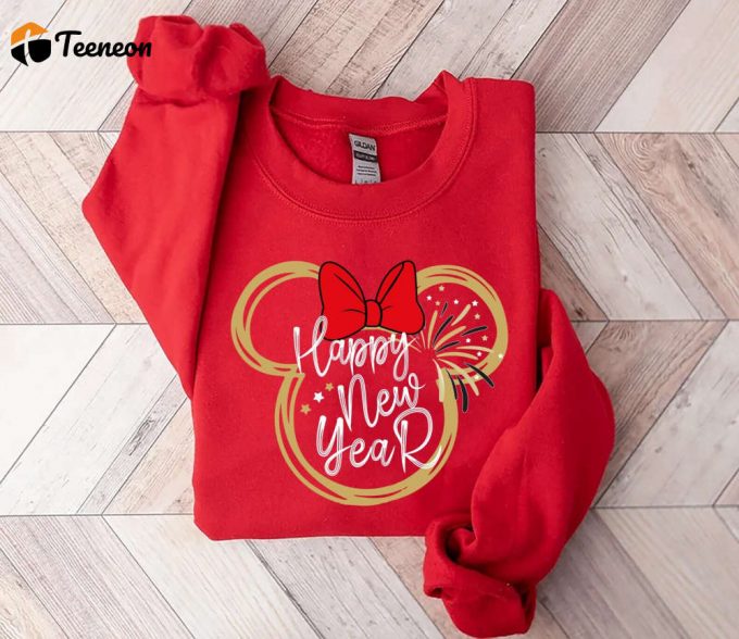 Disney Happy New Year Sweatshirt &Amp;Amp; Minnie Trip Shirt: Perfect For New Year Disneyland Vacation &Amp;Amp; Family Matching! 1