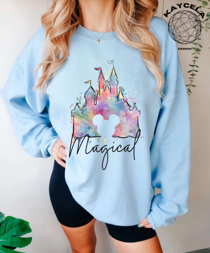 Experience The Enchantment With Disney Magic Kingdom Watercolor Shirt! Discover The Iconic Disney Castle On Our Disneyland Trip Shirt Embrace The Magic Of The Magic Kingdom Shirt Shop Now! 2