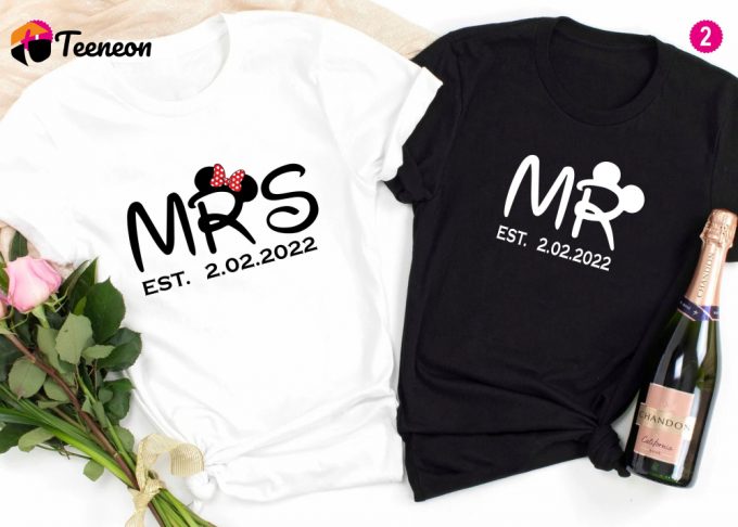 Disney Mr &Amp;Amp; Mrs Shirts: Mickey &Amp;Amp; Minnie Matching Tees For Wedding Honeymoon - Perfect Disney Couple Gift! 1