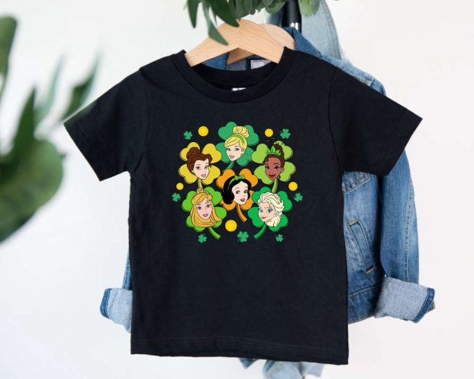 Disney Princesses T-Shirt: Shamrock Retro Cartoon &Amp; Irish Girl Shirt For St Patrick S Day – Clover Irish Mom Shirt 2