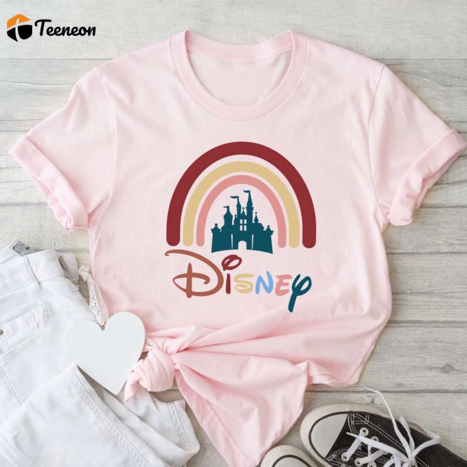 Disney Rainbow Castle Shirt: Vintage Family Retro - Disneyworld &Amp;Amp; Disneyland Shirt 1