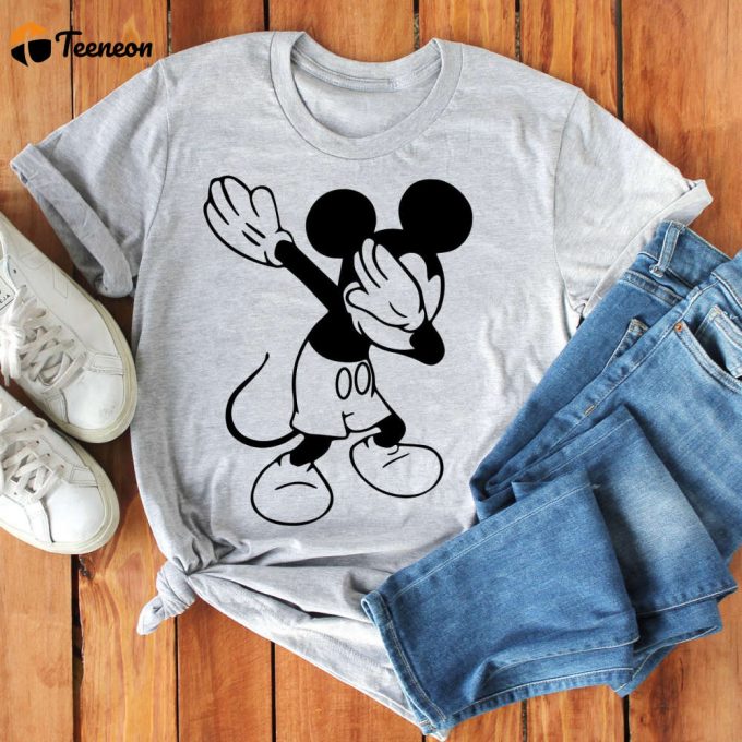 Disney Rock And Roll Shirt - Dabbing Mickey Ears Funny Kids Disneyland Shirt 1