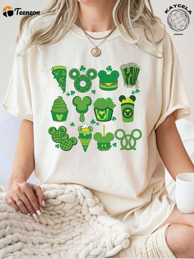 Magical Disney Snacks St Patrick S Day Shirt: Celebrate With The Whole Family Mickey Style! Shop Now For Our Limited Edition Disney 2024 Holiday Shirt 1