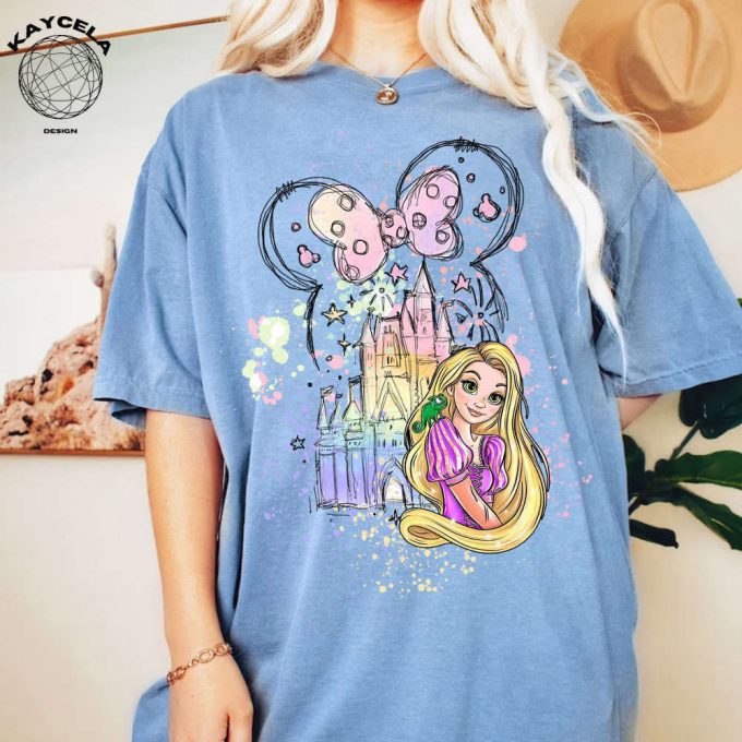 Disney Tangled Rapunzel Shirt: Minnie Ears Trip &Amp; Princess Designs For Girls And Women 2