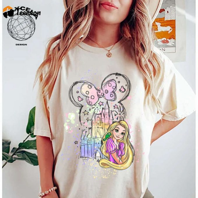 Disney Tangled Rapunzel Shirt: Minnie Ears Trip &Amp;Amp; Princess Designs For Girls And Women 1