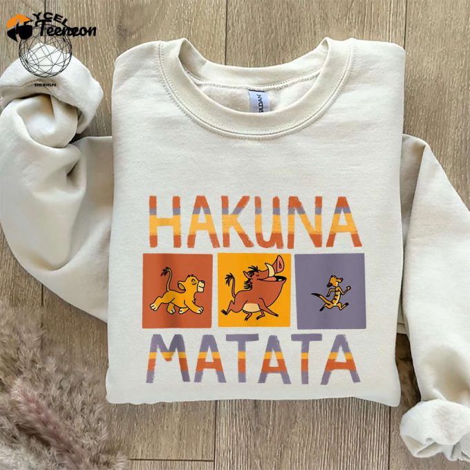 Hakuna Matata Solid Blocks Shirt: Disney The Lion King - Unleash The Wild Side! Perfect For Animal Kingdom &Amp;Amp; Disney Trips 1