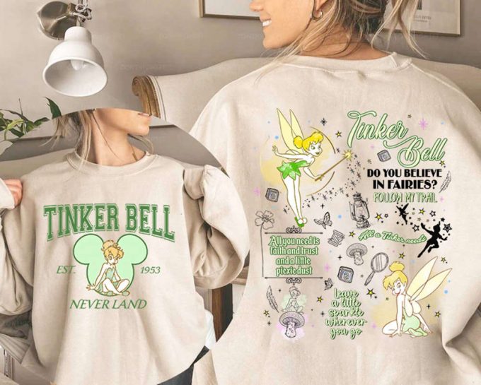 Disney Tinkerbell Shirt Peter Pan Neverland Disneyland Family Trip Disneyworld 1953 Shirt 2