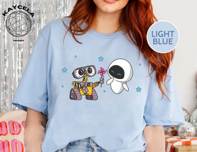 Disney Wall-E And Eve Couple Shirt: Adorable Disney Couples Tee For Perfect Matching Disney Matching Shirt Featuring Wall E - Buy Now! 2