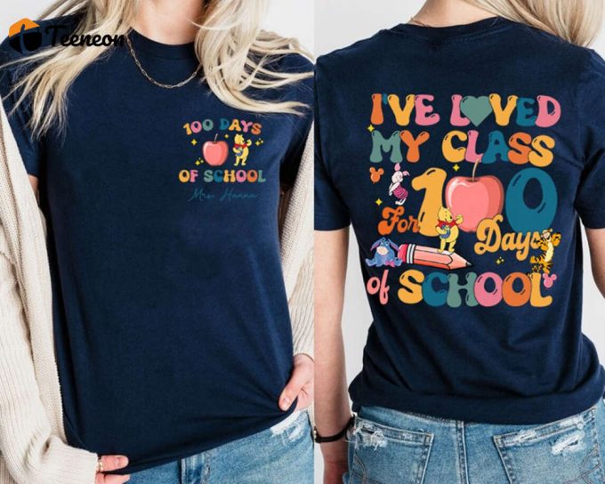 Disneyland Teacher Era: 100 Days Of School Shirt With Pooh And Friends - Perfect Gift! 1