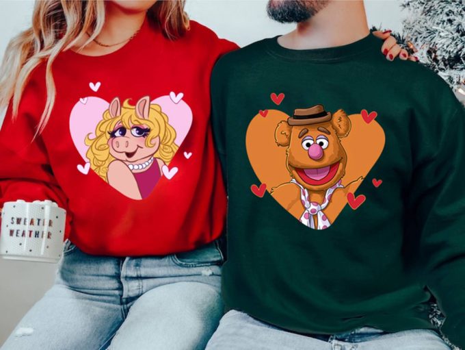 Disneyland Muppets Show Characters Valentine Sweatshirt - Miss Piggy Animal Gonzo Fozzie Kermit - Disneyworld Trip Tee 2