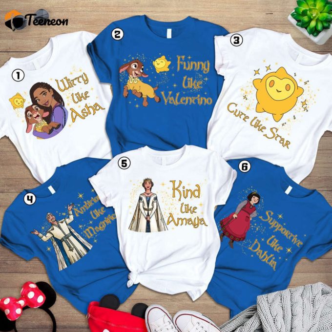 Disneyland Wish Movie 2023 &Amp;Amp; Family Vacation 2024 Shirt - Matching Asha Star Valentino King Magnifico Design For Birthday Girl 1