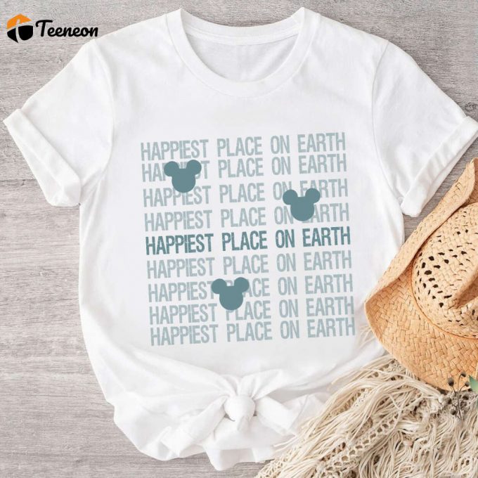 Vintage Happiest Place On Earth Shirt: Distressed Graphic Mouse Ears Magical Theme Park &Amp;Amp; Retro Vacation Shirt 1