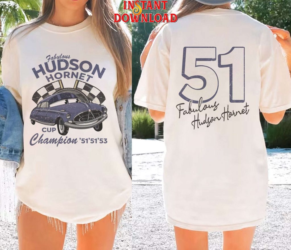 Doc Hudson Number Back Png, Cars Shirt, Fabulous Hudson Hornet Png, Pixar Png, Disneyland Cars Land, Car Pixar Shirt 2