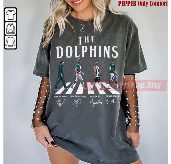 Dolphins Abbey Road Signatures Football Sweatshirt - Mike Mcdaniel Tua Tagovailoa Tyreek Hill &Amp; More! 2