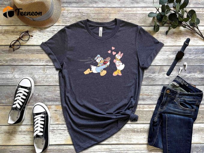 Disney Couple Shirts - Donald And Daisy T-Shirt Cute Love Shirt For Valentine S Day &Amp;Amp; Honeymoon Cartoon Disney Shirt 1