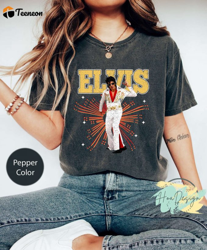 Elvis Presley Comfort Colors Shirt: Retro Jailhouse Rock Tee - Dancing King Of Rock N Roll Shirt 1