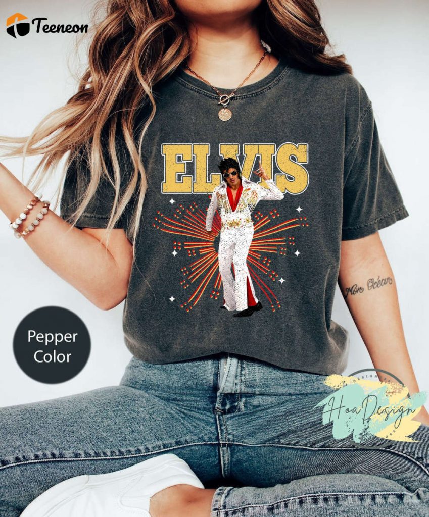 Elvis Presley Comfort Colors Shirt: Retro Jailhouse Rock Tee - Dancing King Of Rock N Roll Shirt 3