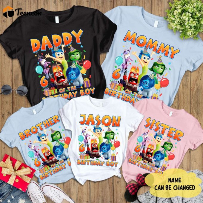 Inside Out Characters Birthday Shirt Joy Anger Anxiety Fear Kids Emotions Shirt 1