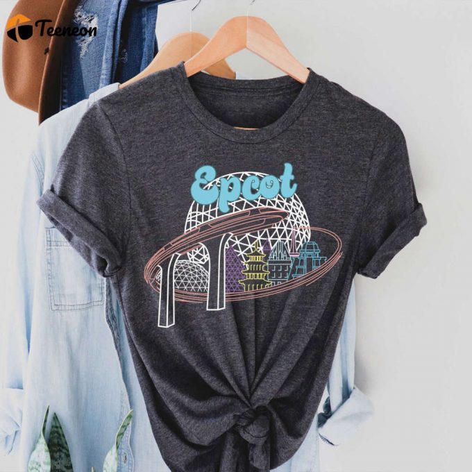 Colorful Epcot Countries &Amp;Amp; Monorail Shirt: Vibrant Disney World Pastel Tee 1