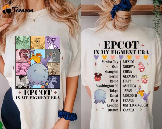 Epcot Figment Era Shirt World Tour One Little Spark Festival Dragon 1