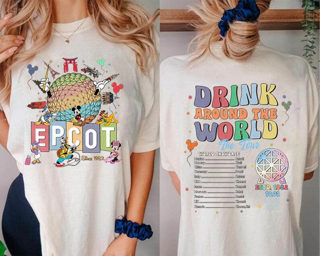 Epcot World Tour 2024 Shirt: Showcase Your Drinking Team With Mickey &Amp; Friends! 2