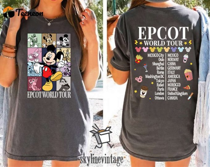 Epcot World Tour Shirt: Mickey &Amp;Amp; Friends Drinking Around The World 2023 - Shop Now! 1