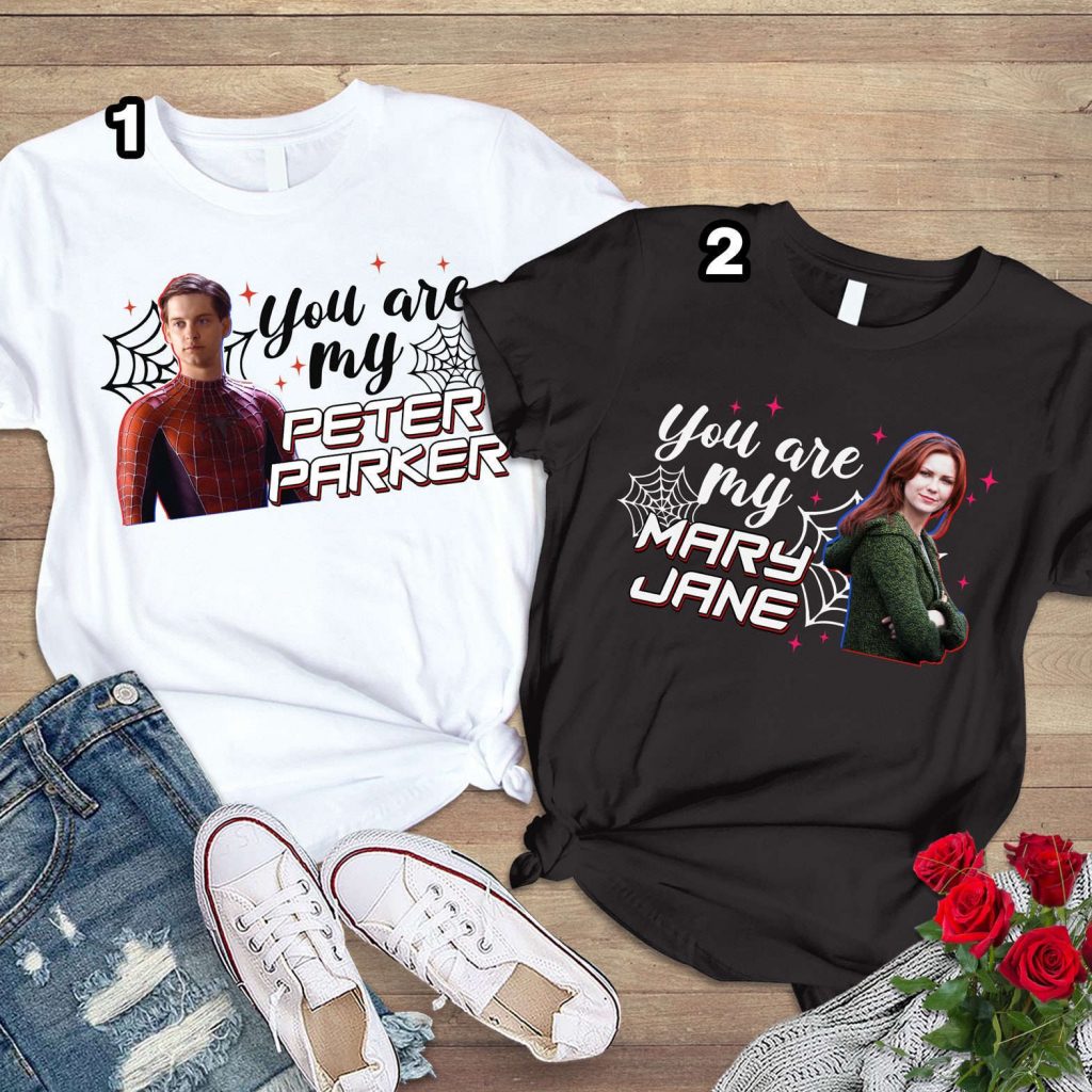 Spiderman Family Shirts Peter Parker &Amp; Mary Jane Matching Superhero Tee 2