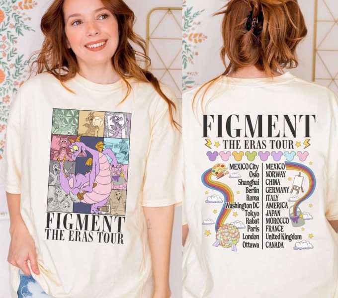 Figment Epcot World Tour Shirt The Eras Festival Of The Arts Dragon &Amp; One Little Spark Shirt 2