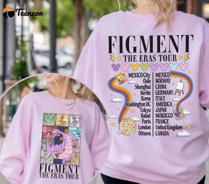 Figment Epcot World Tour Shirt The Eras Festival Of The Arts Dragon &Amp;Amp; One Little Spark Shirt 1