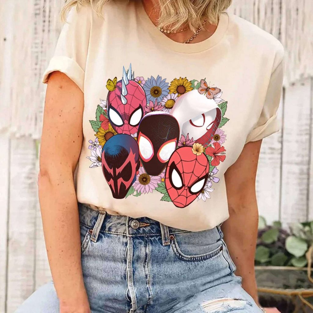 Floral Spider-Man Across The Spider-Verse Shirt: Perfect Gift For Mcu Fans! 2