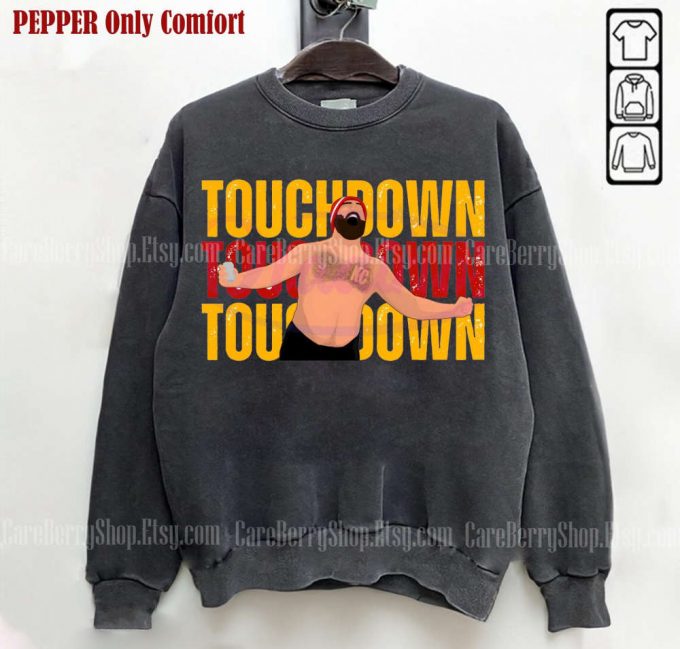 Jason Kelce No Shirt Touchdown Sweatshirt: Trending Funny Comfort Colors T-Shirt 2