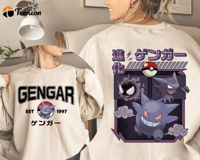 Retro Gengar Eevee Pikachu Bulbasaur Charmander Squirtle Shirts For Pokemon Family Trip Fun Video Game Kids Gifts 1