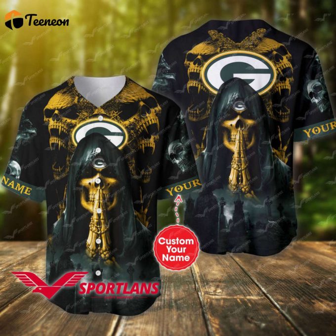 Green Bay Packers Personalized Baseball Jersey 1