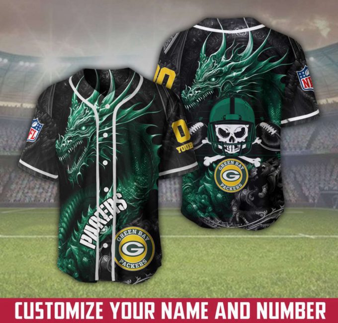 Green Bay Packers Personalized Baseball Jersey Gift For Men Dad 2