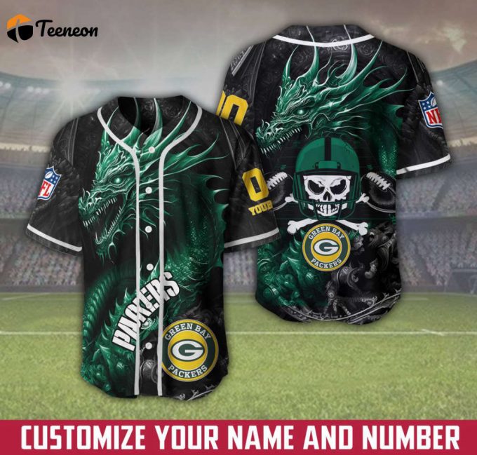 Green Bay Packers Personalized Baseball Jersey Gift For Men Dad 1