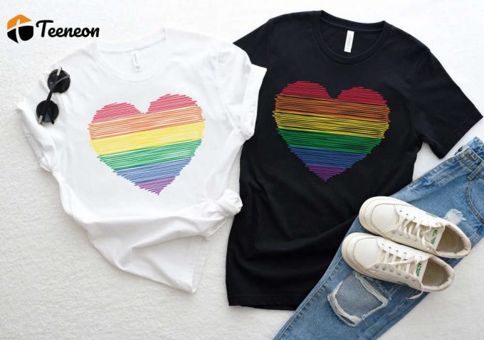 Groovy Rainbow Heart Shirt: Love Is Love Aesthetic Pride Lgbtq Gifts &Amp;Amp; Preppy Clothes 1