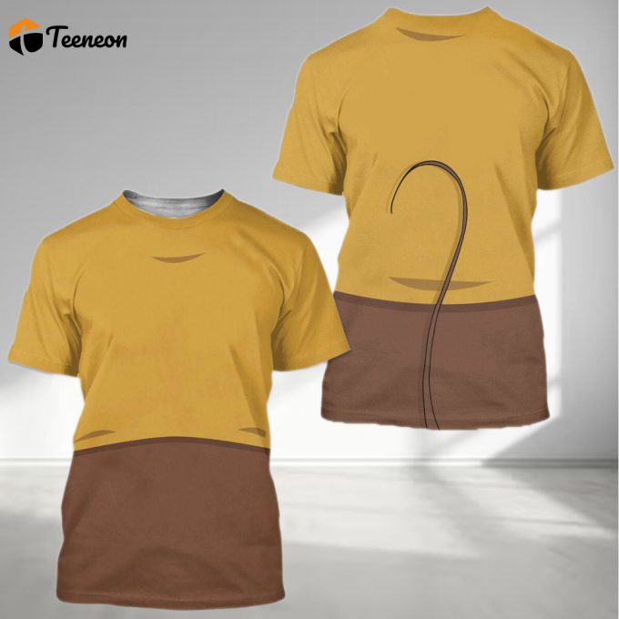 Gus Costume 3D Shirt For Men: Animal Kingdom T-Shirt Mouse Cosplay Costume 1