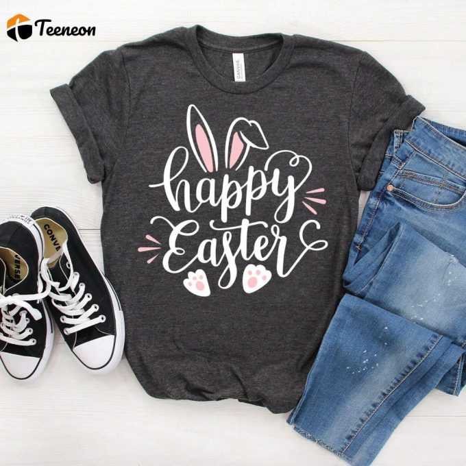 Get Festive With Our Happy Easter Shirt Collection - Easter T-Shirt Silhouette Bunny Ears &Amp;Amp; More! 1