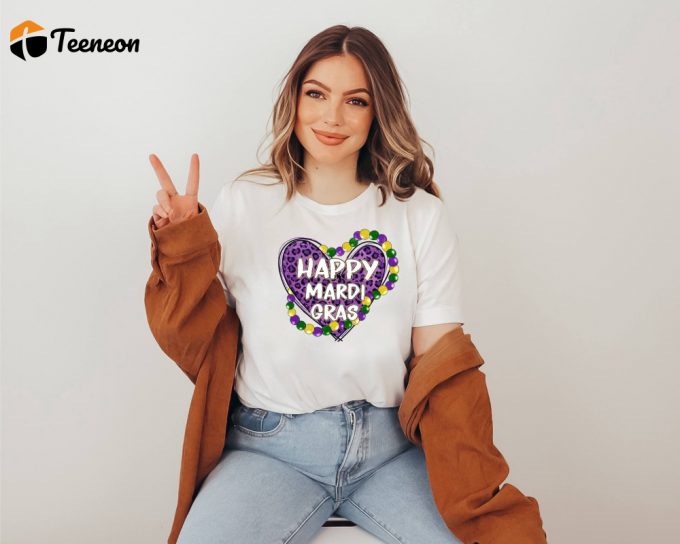 Get Festive With Our Happy Mardi Gras T-Shirt Collection! Celebrate Fat Tuesday With Heart Carnival &Amp;Amp; Leopard Print Shirts Shop Fleur De Lis &Amp;Amp; Drinking Party Shirts For A Memorable Mardi Gras Experience! 1