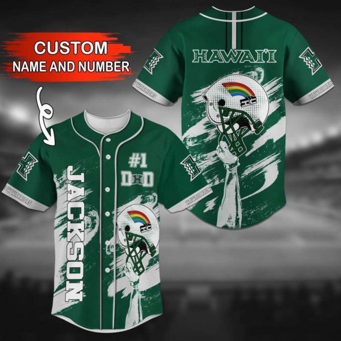 Hawaii Rainbow Warriors Personalized Baseball Jersey Gift For Men Dad 2