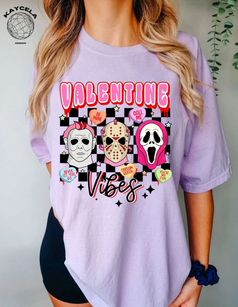 Spooktacular Horror Valentine Shirt: Unleash Your Killer Style With Movie-Inspired Characters &Amp; Love Story Design 5