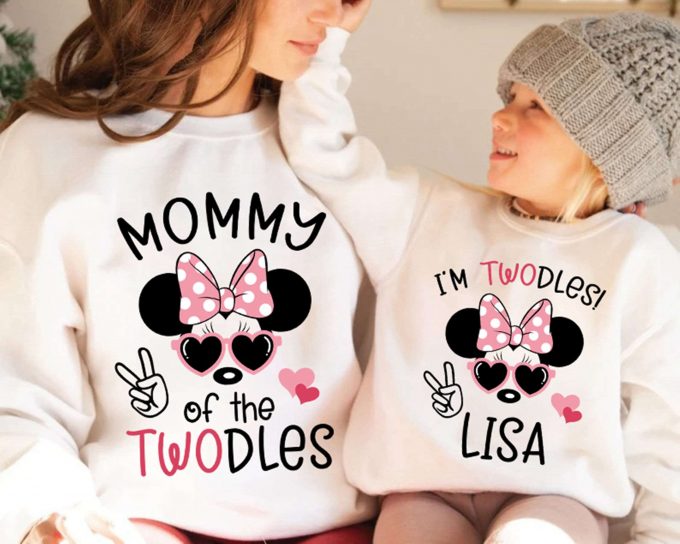 Twodles Minnie Mouse Shirt: 2Nd Birthday Family Matching Personalized Tee 1