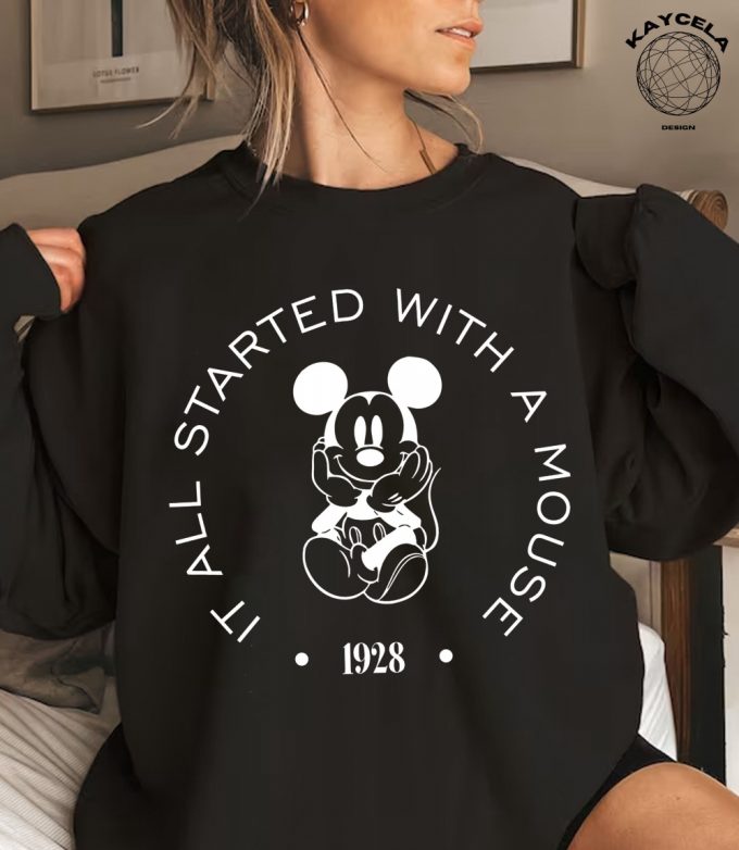 Disney 1928 Comfort Colors® Shirt: Celebrate Disney S Iconic Beginnings With The It All Started With A Mouse Shirt! Perfect Gift For Disney Fans And Mickey Mouse Lovers (140 Characters) 2