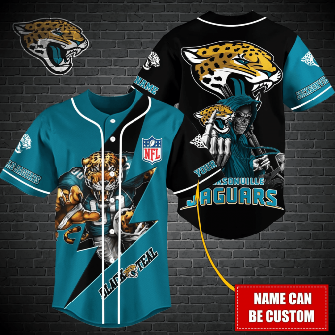 Jacksonville Jaguars Personalized Baseball Jersey Gift For Men Dad 2